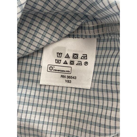 Calvin Klein Men's Large 16-16.5 34/35 Dress Shirt Regular Fit Blue Check NEW - Picture 12 of 13